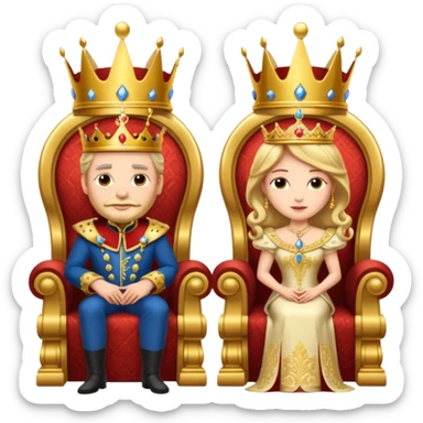 King and Queen in their thrones sticker