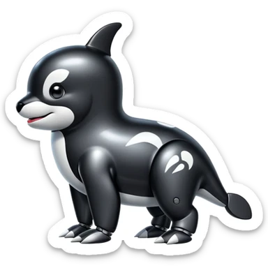 black tubby orca robodog sticker