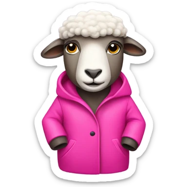Sheep wearing pink coat sticker