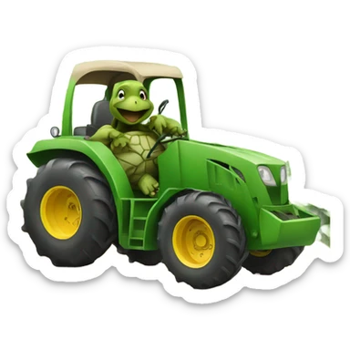 Turtle in a tractor sticker