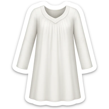 Make the nightgown white with long sleeves in the style of apple style emojis, keeping the emoji style look, with no background. sticker