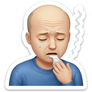 idiot balding vomiting sticker