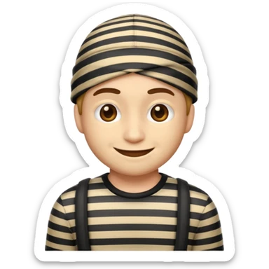 A theif robber emoji,Stripped shirt. sticker