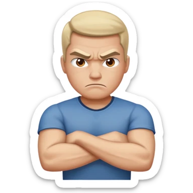 angry with arms crossed sticker