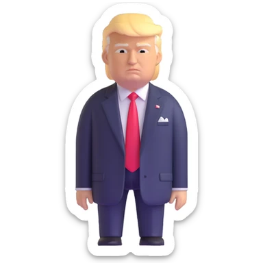 Donald Trump in presidential suit with detailed features sticker
