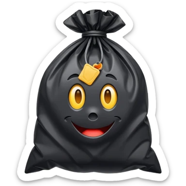 Bag Plastic black sticker