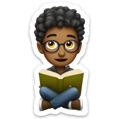 bored demotivated book worm young student sticker