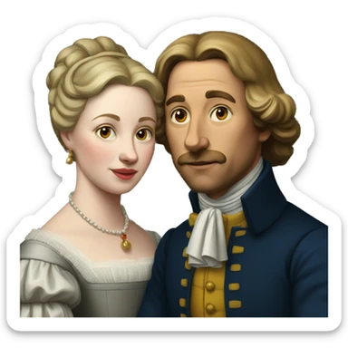 Dutch masters painting of married couple  sticker