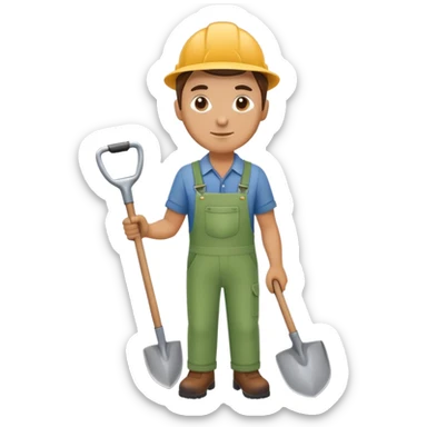 gardener with a shovel sticker