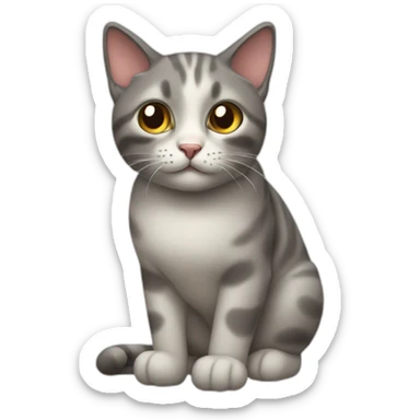 cat con un cohete sticker