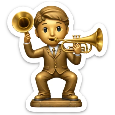 statue playing trombone sticker