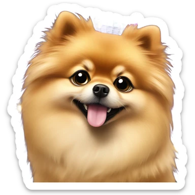 Pomeranian with disco ball sticker
