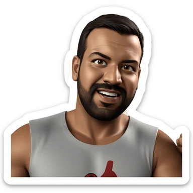 confident man in tank top sticker