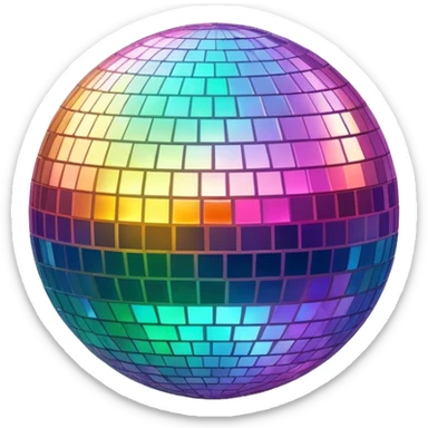 Iridescent big giant glistening glossy sparkly shiny glittery disco ball  sticker