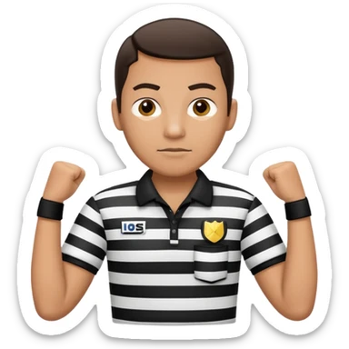 referee with crossed arms up sticker
