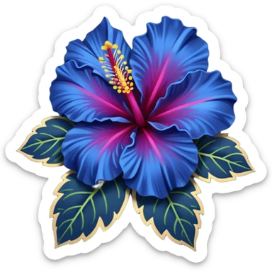 Dark blue flower hibiscus sticker