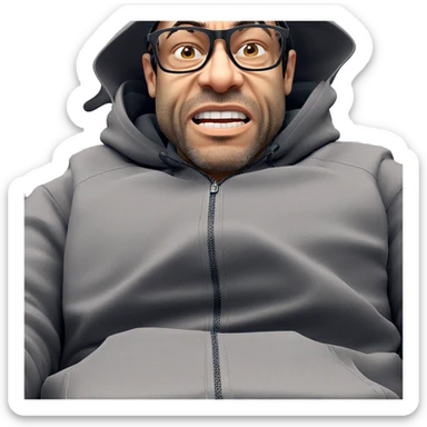 focused male with glasses sticker