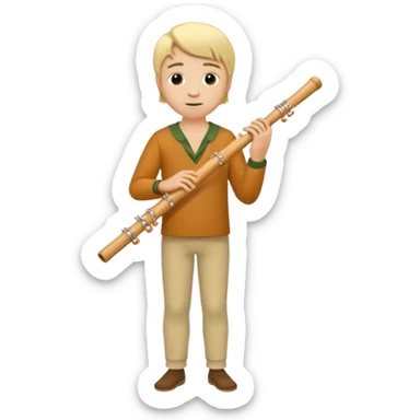blonde man playing flute full body sticker