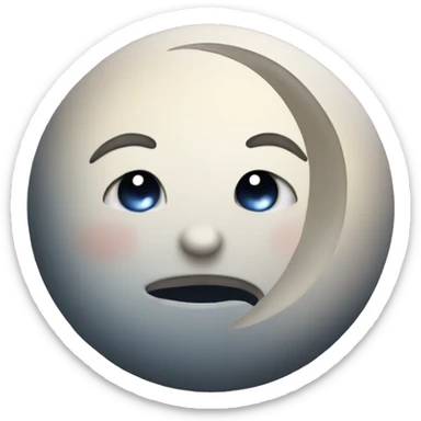 Moon astrology symbol with cute face sticker