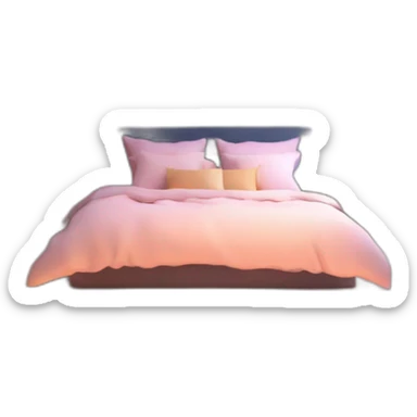Design an inviting bed with floating pillows and fairy lights, in a dreamy bedroom sticker