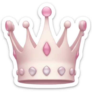 White and pastel pink crown sticker