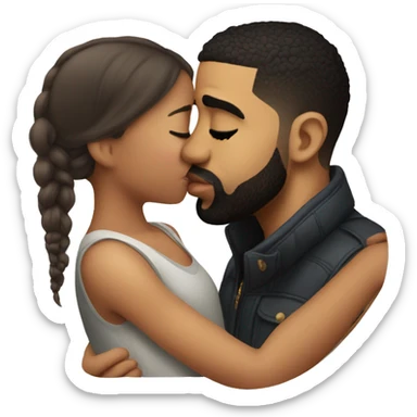 drake kissing a his daughter on cheek sticker