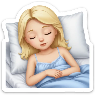 Daughter in bed sleeping  sticker