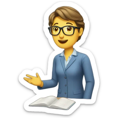 Teacher explaining sticker