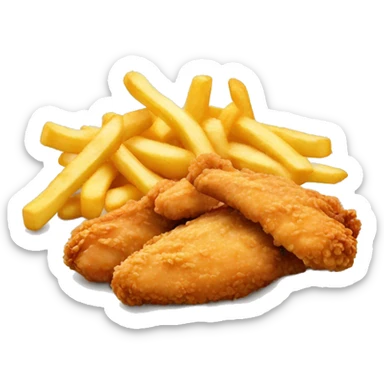 Chicken tenders, honey mustard, and French fries sticker