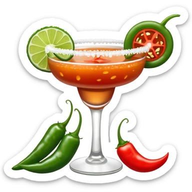 Spicy margarita with jalapeños and a tajin rim sticker