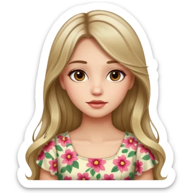 pretty girl with long hair and highlights makeup 🐬 sticker