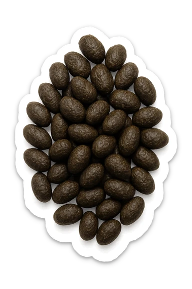 FECI DI ANIMALE A PALLINI VISTE DALL'ALTO, iperrealistico 4k, ISOLATA SU SFONDO BIANCO sticker