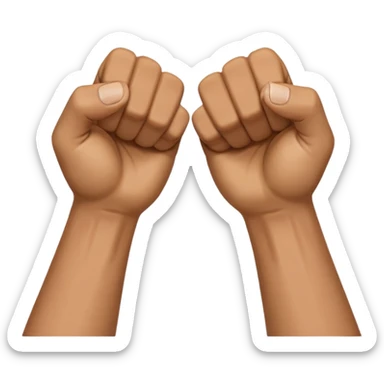 gesture: right fist in left palm sticker