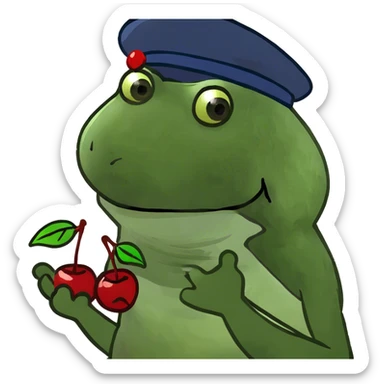 Bunch of cherries with hand on each cherry  sticker