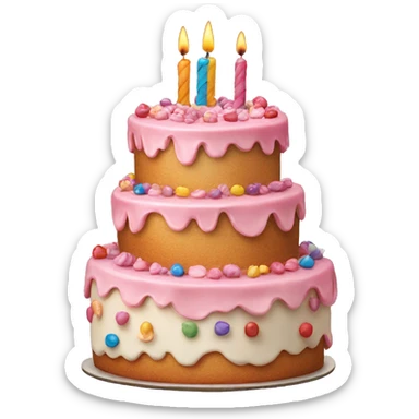 Happy birthday cake sticker