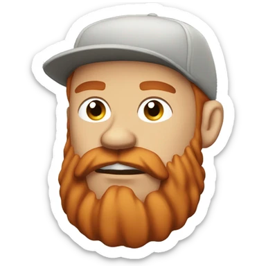 red haired man with beard and an earring, wearing a cap, who looks grumpy and angry sticker