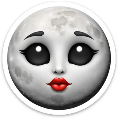 full moon kissing dark moon sticker