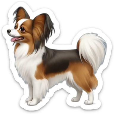 Papillon dog love sticker