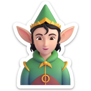 elf character with pointed ears sticker