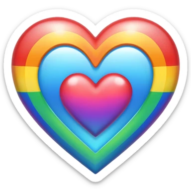 a heart but with the pride flage colors sticker