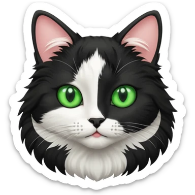 Gata negro con blanco sticker