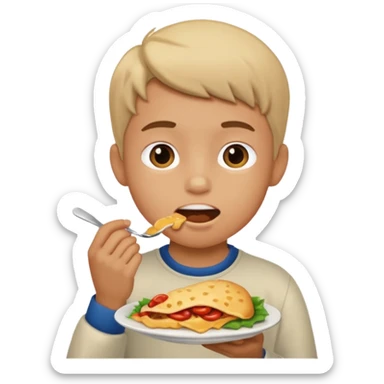 Boy Food eating sticker
