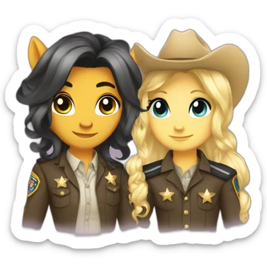chibi lgbt pony and deputy sticker