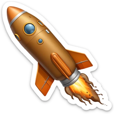 Turd rocket ship sticker