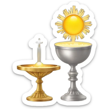 Monstrance with blessed sacrament sticker