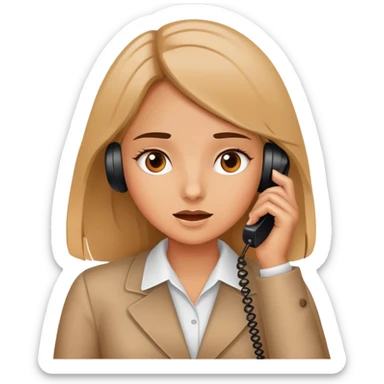 girl with a lot of phone calls and work sticker