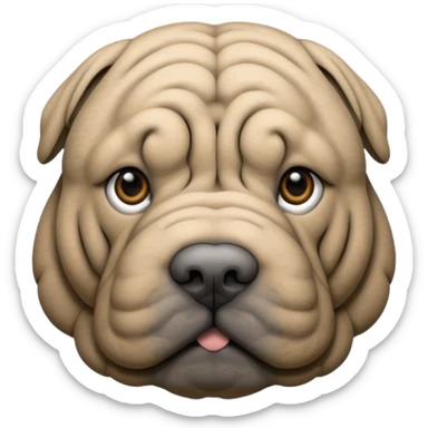 Grey Shar Pei sticker