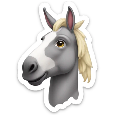 Donkey with a unicorn head  sticker
