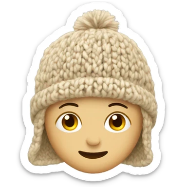 beige knitted hat sticker