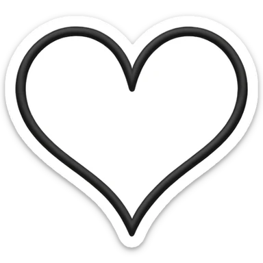 Minimalist illustration of a heart drawn with a single continuous line Integrated into the heart’s line, the letters ‘N’ and ‘K’ appear subtly, as part of the drawing itself, collor black sticker